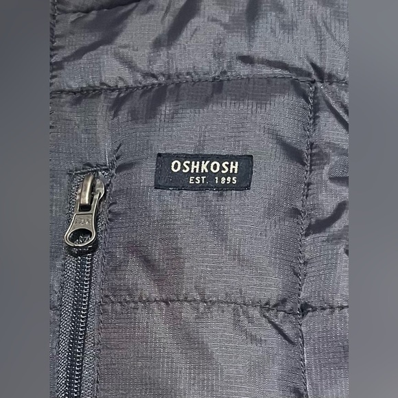 NWT OshKosh B'gosh Gray & Neon Green Youth Puffer Jacket - Picture 3 of 11